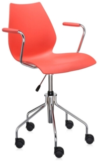 Kartell Maui Drehsessel mit Gasfeder un Armlehnen, Purpurrot