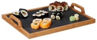 Serviertablett mit Schieferplatte