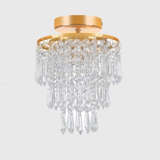 LETGOSPT Deckenleuchte Modern Kristall Kronleuchter, Deckenleuchte mit E14 Basis Ø20*28cm, LED wechselbar