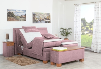 Meisterbetten Boxspringbett Like 140x200 in MS-Alt Rose, Matratzenbezug Nano, Ergoflex-Topper