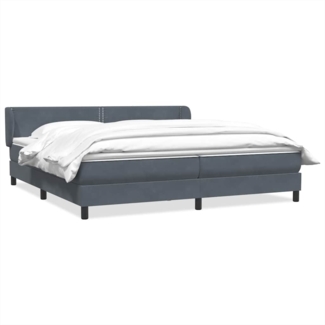 vidaXL Boxspringbett mit Matratzen Dunkelgrau 200x210 cm Samt 3317458
