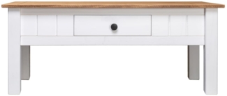 vidaXL Couchtisch Weiß 100x60x45 cm Massivholz Panama-Kiefer 282684