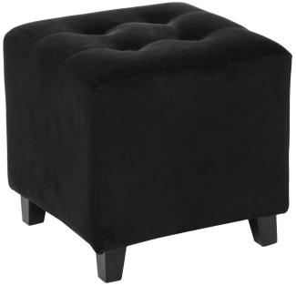 Hocker Léandre schwarz mit Samteffekt - Schwarz - Atmosphera créateur d'intérieur