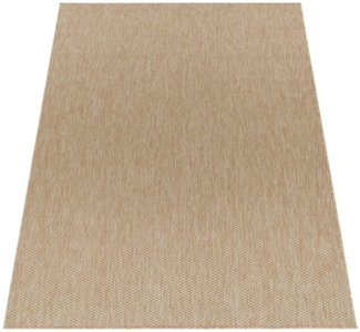 KADIMA DESIGN Teppich Unifarben Wohnzimmer schmutzabweisend Teppich Kurzflor, Rund, Höhe: 4 mm, 100% Polypropylen, Rücken aus Polypropylen, Rund, 120Dcm, Beige