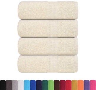 vidaXL Waschhandtücher 4-tlg. FROGN Creme 30x30 cm 100% Baumwolle 136993