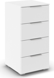 rauch Schubkastenkommode Highboard Sideboard Schubladenkommode Kommode ASTANA (Breite 40 cm / Höhe 81 cm), mit 4 geräumigen Schubladen, Kantengriff in Alufarben MADE IN GERMANY