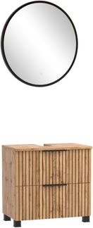 Badmöbel-Set >Nizza< (2-tlg.) in Wotaneiche - 60x35cm (BxT)