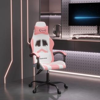 vidaXL Gaming-Stuhl Weiß und Rosa Kunstleder 3143899