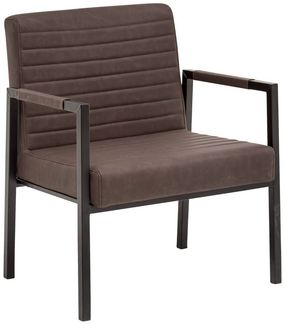 massivum Armlehnstuhl Wellington braun XXL Stuhl Kunstleder Stahl 78x89x61 cm hochbelastbar für Senioren Pflege Adipositas Esszimmer