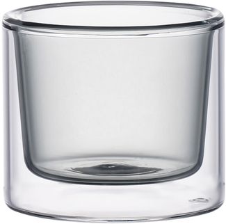 2-tlg. Glasschalen-Set Doppelwandige Dessertgläser 100ml Anthrazit