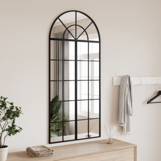 vidaXL Wandspiegel Schwarz 60x130 cm Gewölbt Eisen 3200607