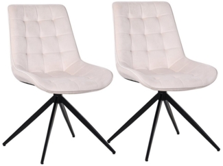 HOMAVO Esszimmerstuhl YZ4 2 Stück mit Drehfunktion in Lederoptik oder Stoff (2er-Set), 360° drehbar, mit Schaumstoff gepolstert