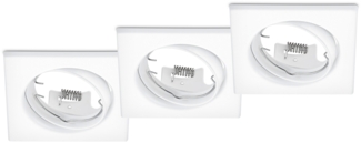 Eckige Einbaustrahler Decke JURA 3er Set schwenkbar Weiß matt GU10
