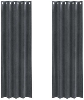vidaXL Vorhänge 2 pcs Hellgrau 140 x 225 cm Samt 4107255
