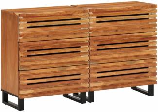 vidaXL Sideboard 2 Stk. 60x34x75 cm Massivholz Akazie 3217080