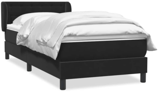 vidaXL Boxspringbett mit Matratze Schwarz 90x210 cm Samt 3317849