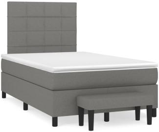 vidaXL Boxspringbett mit Matratze Dunkelgrau 120x190 cm Stoff 3270356