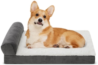 YOLEO Tierbett Hundebett mit abnehmbarem Stoffbezug und waschbar, Grau