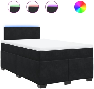 vidaXL Boxspringbett mit Matratze Schwarz 120x200 cm Samt 3288578