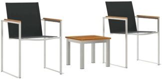 vidaXL EsssetfürdenAußenbereich 3 pcs Massives Teakholz 3334844