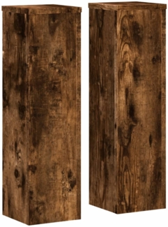 vidaXL Pflanzenständer 2 Stk. Räuchereiche 17x17x60 cm Holzwerkstoff 852937
