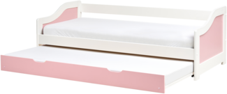 Ausziehbett Kiefernholz LUNERAY 90x200 cm Rosa