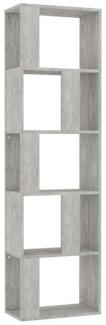 vidaXL Bücherregal/Raumteiler Betongrau 45x24x159 cm Holzwerkstoff 800112