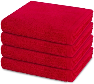 Ross Premium 4 tlg. Frottier-Set - 4 X Handtuch (50 X 100cm) - 500 - Granat