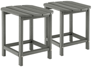 COSTWAY Gartentisch (2-St), Balkontisch klein aus HDPE, wetterfest