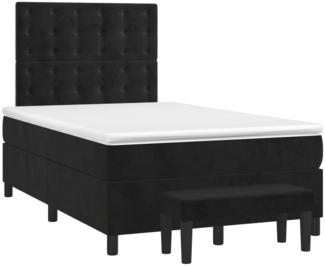 vidaXL Boxspringbett mit Matratze Schwarz 120x190 cm Samt 3270495