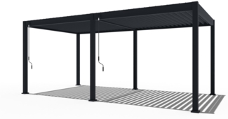Pergoline Trumpf | Alu-Stahl Pergola freistehend | 3 x 6 M | Lamellendach anthrazit