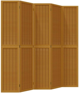 vidaXL 5-tlg. Raumteiler Braun Massivholz Paulownia 358823