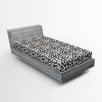 Abakuhaus Spannbettlaken Soft Dekorativer Stoff Bettwäsche Rund-um Elastischer Gummizug, Leopard Monochrome Sketchy Drucken