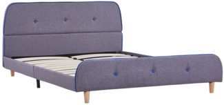 vidaXL Bettgestell ohne Matratze Hellgrau Stoff 135x190 cm 281103