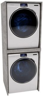 Raumhirsch Furniture Waschmaschinenumbauschrank für zwei Geräte – stabiler Waschmaschinenschrank zwei Größen 7 Farben Waschmaschinenschrank für Trockner und Waschmaschine Überbauschrank