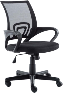 DELUKE® Bürostuhl PARIS - 88 x 56 x 54, Schwarz Kunstleder Kunststoff Gestell ergonomische Bürostühle Homeoffice Stuhl mit Rollen