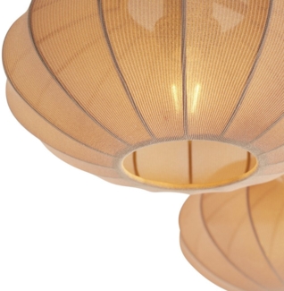 Qazqa Deckenleuchte Bida, ohne Leuchtmittel, E27, Braun, Japandi, Stahl, 3-flammig