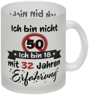 speecheese Tasse 50. Geburtstag Glas Tasse mit lustigem Spruch: 18 mit Erfahrung