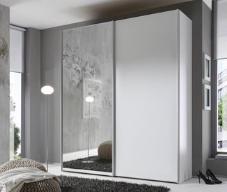 STAUD Schwebetürenschrank Sinfonie Plus, edles Design in hochwertiger Qualität, Made in Germany Mit Spiegeltüre und vier verschiedenen Ausstattungsvarianten