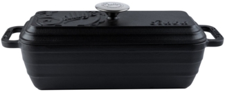 Sallys Brotbackform Hochwertiger Gusseisen-Bräter & Brotbackform Baba – 2,8 l rechteckig, (ideal zum Brotbacken & Braten, flach & gleichmäßig hitzebeständig Grill/Backofen), 38,6×13,6 ×14,5 cm / 2,8 l, Vollgusseisen mit Emaille