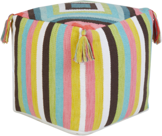 Pouf Baumwolle mehrfarbig 45 x 45 x 45 cm geometrisches Muster MONEASA