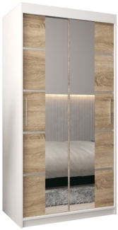 ABIKS MÖBEL Schwebetürenschrank Verona 4 Schlafzimmerschrank, mit Spiegel, Kleiderstange und Regalen