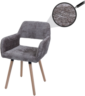 Esszimmerstuhl HWC-A50 II, Stuhl Küchenstuhl Polsterstuhl, Holz Stoff/Textil Chenille (465g/m²) FSC® ~ braun