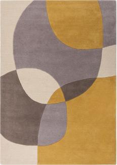 Kadima Design Eleganter Wohnzimmer-Teppich "Aire", 100% Wolle, Farbe: Gelb-Beige, 120x170 cm