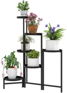 XDeer Blumenständer Blumentopfständer, Pflanzenständer mit 6 verstellbaren, runden Ebenen, Eckständer für Pflanzentöpfe, Metall