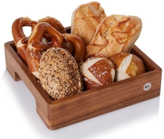 AdHoc Tablett SERVE SQUARE, Akazienholz, Walnussholz, (1-tlg), hochwertiges Serviertablett 25x25 cm