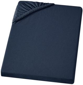 Carpe Sonno Feinjersey Bettlaken aus 100% Baumwolle, Marineblau, 90-100x200 cm