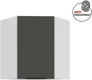 Küchen Eckhängeschrank 60x60 cm Küche ARIA Graphite ultra matt + Weiss matt, hochwertige Fronten mit Anti Fingerprint Beschichtung Küchenzeile Küchenblock
