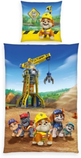PAW PATROL Bettwäsche Paw Patrol Rubbel&Crew, Renforcé, 2 teilig, Wendebettwäsche