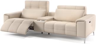 Sofanella Ledercouch SALENTO Kinosofa Kinosessel 2-Sitzer in Creme S: 212 Breite x 100 Tiefe